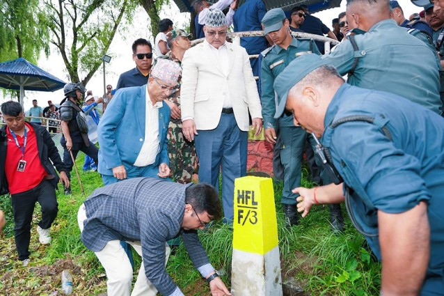 ‍‍‍फेवातालको वास्तविक सीमाना छुट्याउन पिल्लर गाड्ने काम शुरु