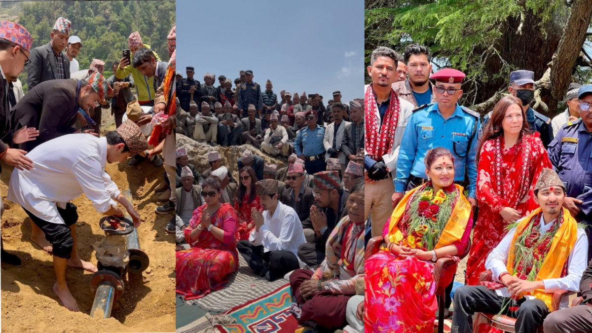 हिमानी र हृदयेन्द्रद्वारा जुम्लामा पानी पोखरीको उद्घाटन