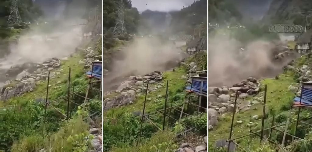 दोलखाको गोंगर खोलामा लेदोसहितको डरलाग्दो बाढी, सिंगटीमा उच्च सुरक्षा