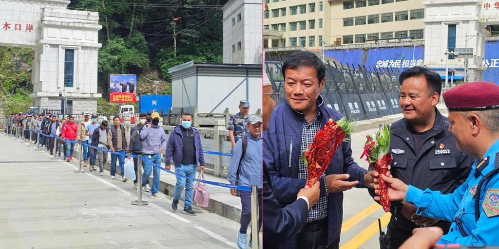 केरुङमा फसेका दुई सय नेपाली १५ दिनपछि फर्किए