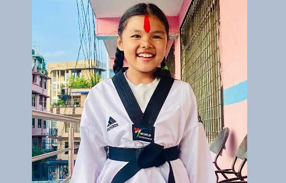 १० वर्षीया वैभवीले थाइल्यान्डमा तेक्वान्दो प्रतियोगितामा प्रतिष्पर्धा गर्ने