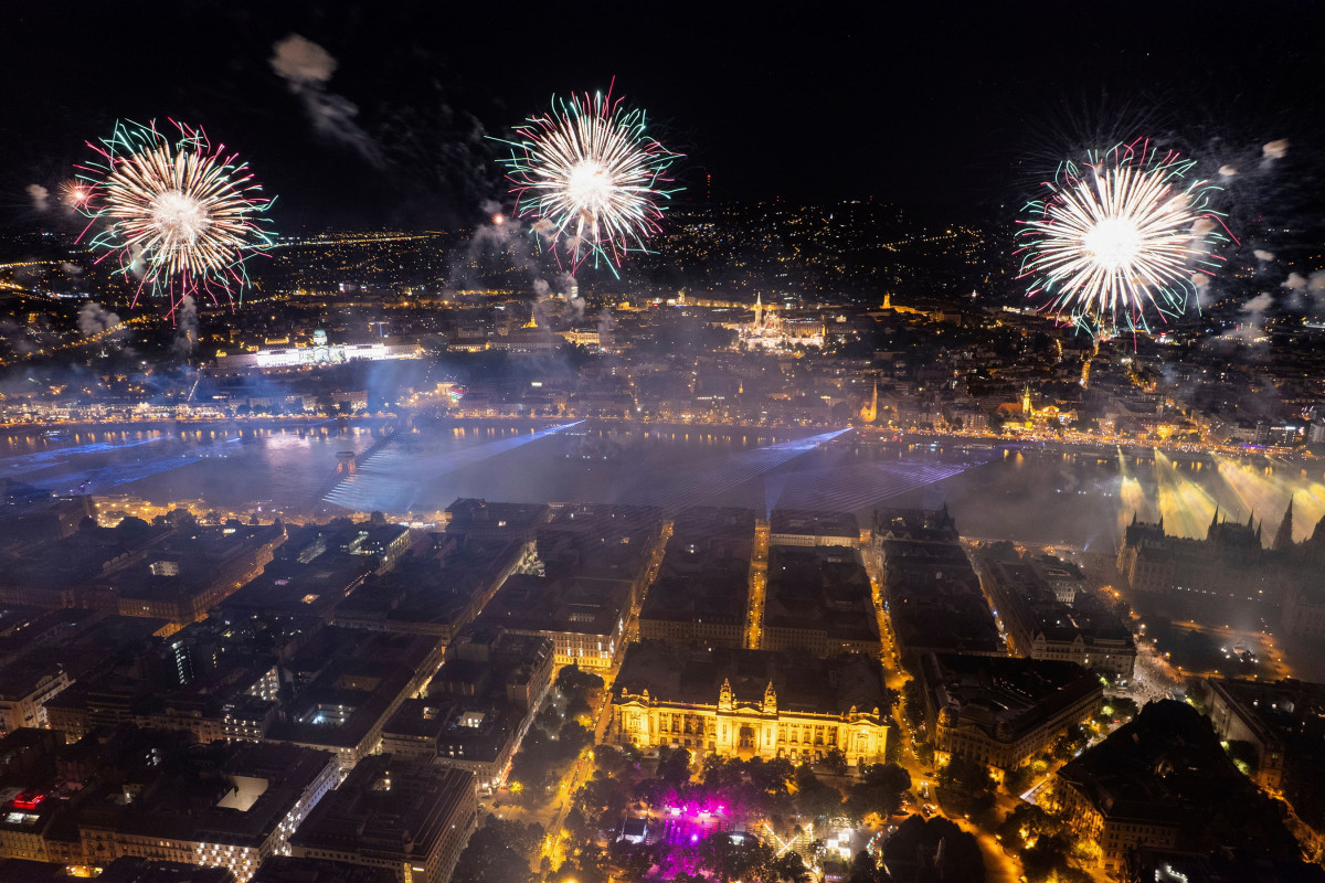 Fireworks Light Up Budapest Sky on Hungary’s National Holiday
